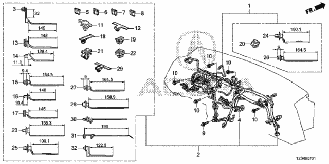 Wire Harness (2) for 2018 Acura TLX #0