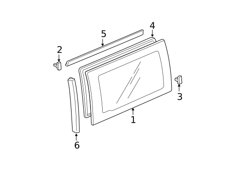 Glass - Side Door for 2004 Honda Odyssey #1