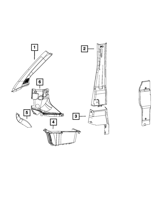 « 68101506AA – Interior Trim : Pied Avant Moulure, Côté Droit pour Mopar Image »