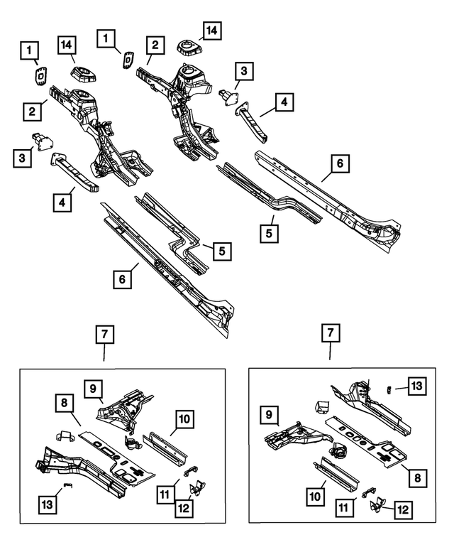 68081948AB - Frame, Bumper and Fascia: Front Siderail Plate, Right for Mopar Image