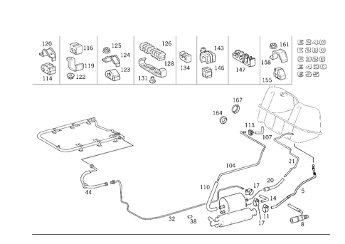 Fuel Lines, Gasoline Vehicles for 1994 Mercedes-Benz E420 #0