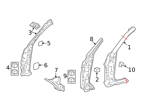 Hinge Pillar for 2017 Lexus LS460 #0