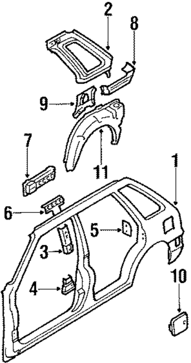 96055931 - Body: Inner Panel for GM Image