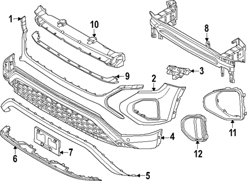 Bumper & Components - Front for 2025 Volkswagen Atlas #0