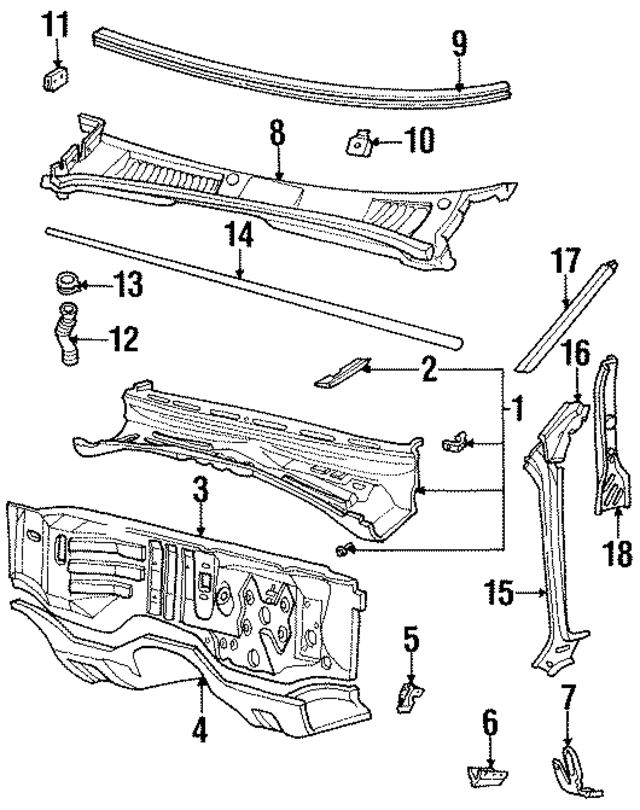 1392049 - : Cowl Top Panel Plate for Volvo Image