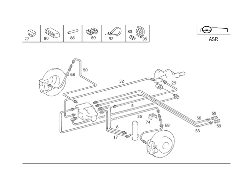 Brake Lines Used for Acceleration Skid Control (Asr) for 1984 Mercedes-Benz 500SEC #0