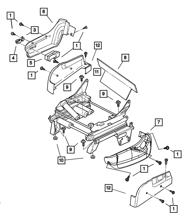 UE241T5AA - Interior Trim: Seat Shield Side, Left, Inboard for Mopar Image