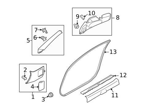 Interior Trim - Pillars for 2012 Nissan 370Z #0