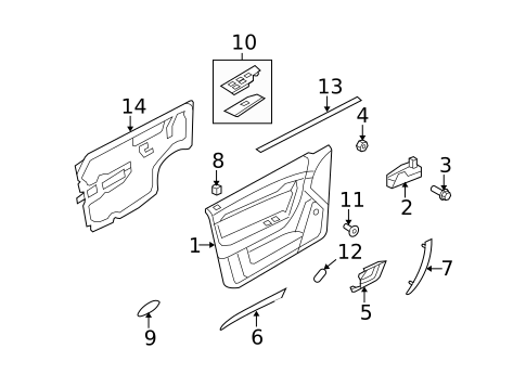 Interior Trim - Front Door for 2009 Chevrolet Aveo #0
