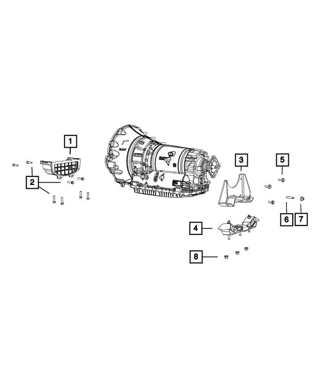 « 68147349AB – 8HP70; 8-Speed; Automatic Transmission : Monture De Transmission Support pour Mopar Image »