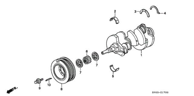 Crankshaft - Pulley for 1993 Acura Legend #0