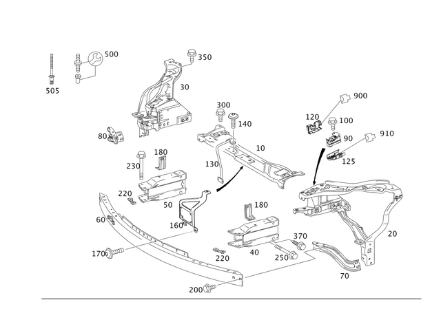 2126201500 - Front-End Assembly, Front Panel: Crossmember for Mercedes-Benz Image image