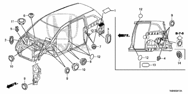 Grommet (FR.) for 2012 Honda Odyssey #0