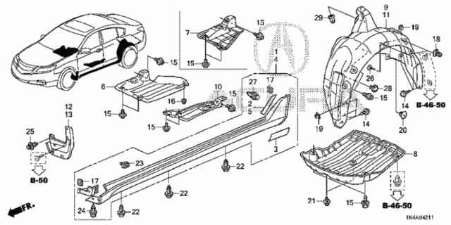 Side Sill Garnish for 2014 Acura TL #0