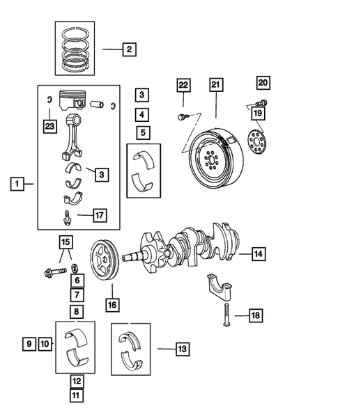 Crankshaft, Piston and Drive Plate for 2006 Chrysler Sebring #0