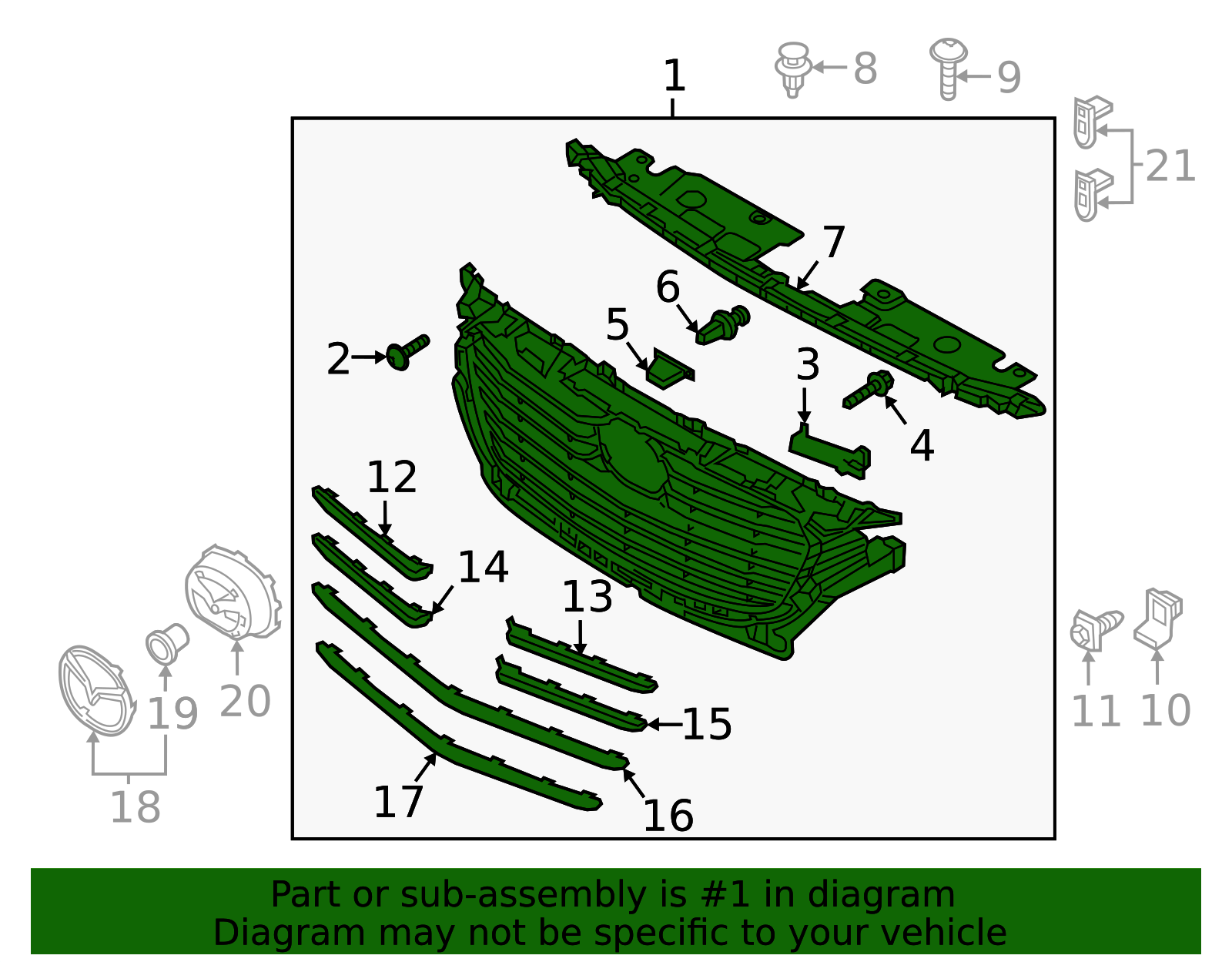 DL8W-50-710A - Grille Assembly 2019-2021 Mazda CX-3 | Mazda-Parts