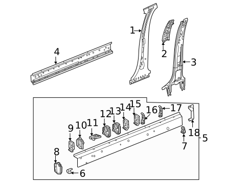 Center Pillar & Rocker for 2023 Cadillac Escalade #0
