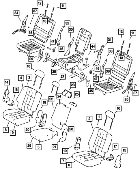 Rear Seats - Second Row for 2009 Dodge Durango #0