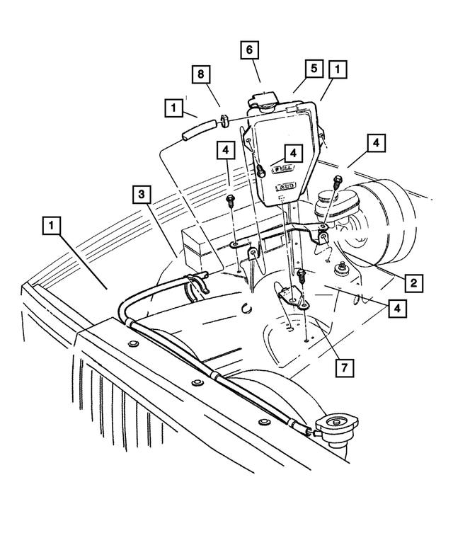 52028346 - : Coolant Recovery Bottle Bracket for Mopar Image