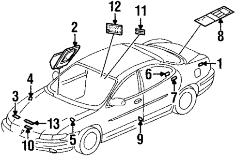 Labels for 2001 Pontiac Grand Prix #0