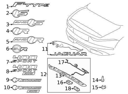 Exterior Trim - Trunk for 2020 Jaguar F-Type #0