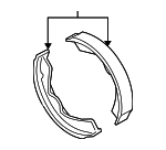 971698533E - Brakes: Park Brake Shoes for Porsche: 718 Boxster, 718 Cayman, 718 Spyder, 911, 918 Spyder, Boxster, Cayman, Panamera Image