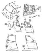 5288839AJ - Exterior Ornamentation: B Pillar Applique, Left for Chrysler: PT Cruiser Image