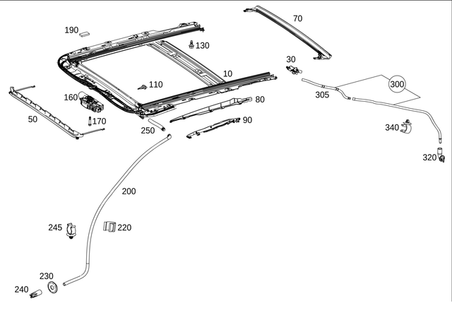 9959677 - Sliding Sunroof: Line Bracket for Mercedes-Benz Image image