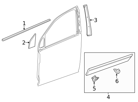 Exterior Trim - Front Door for 2015 Chevrolet Captiva Sport #0