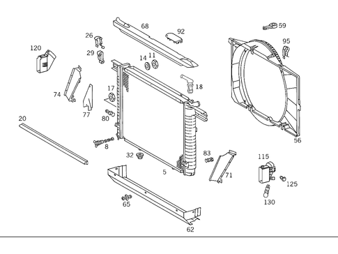 Radiator, Mounting, and Covering for 1993 Mercedes-Benz 300SL #0
