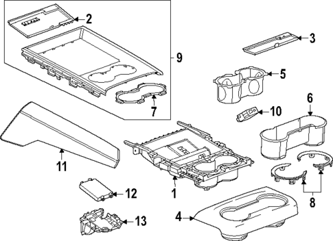 Center Console for 2025 Chevrolet Suburban #1