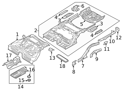 Rear Floor & Rails for 2015 Hyundai Equus #0