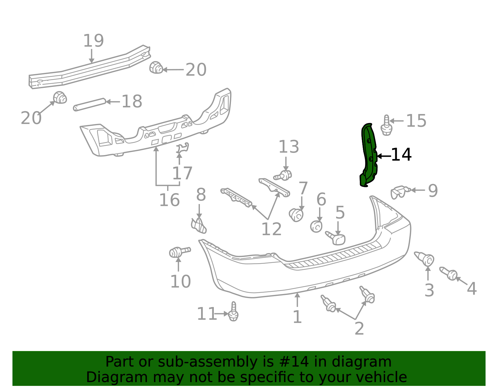 2004-2007 Toyota Highlander Bumper Seal 52591-48070 | Toyota Parts Center