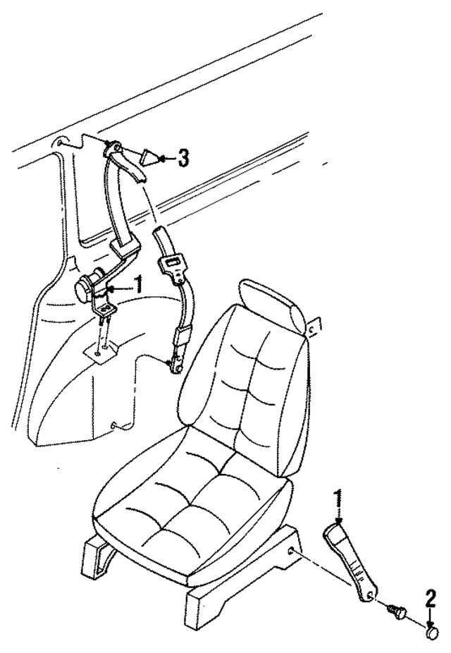 F6XZ12611B68HHH - Electrical: Belt &amp; Retractor for Ford Image