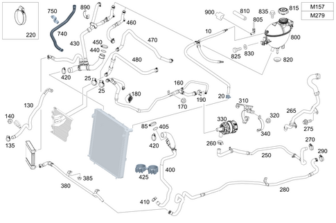 Expansion Tank, Mounting and Hoses for 2013 Mercedes-Benz G63 AMG #0