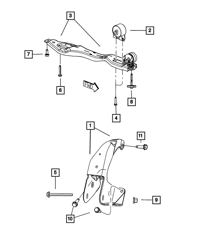 4721908AC - 3.3L Gas; Engine: Engine Mount Bracket for Mopar Image