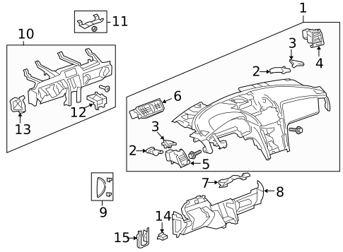 Instrument Panel for 2011 Chevrolet Traverse #0