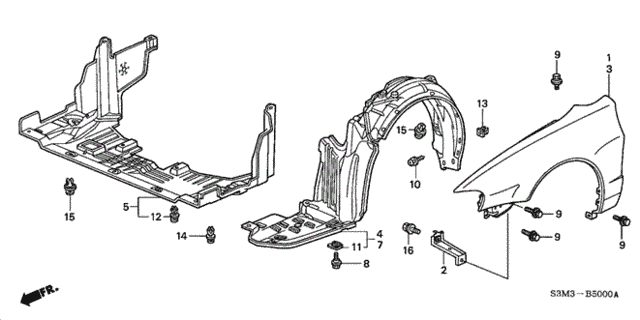 Front Fender for 2002 Acura CL #0