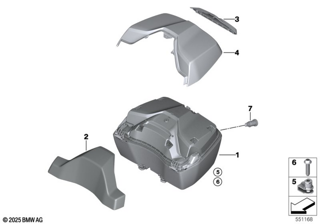 46545B4B509 - : Outer Shell Topcase Lid - Blueridge Mount for BMW-Motorrad Image
