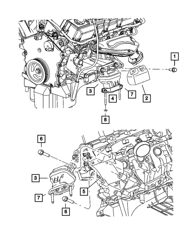 4578049AA - Engine Mounting: Engine Mount Bracket, Left for Chrysler: 300 | Dodge: Charger, Magnum Image