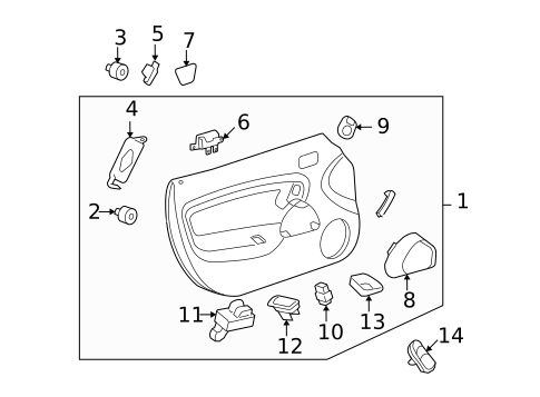 Interior Trim - Door for 2008 Saturn Sky #0