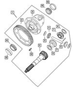 4800241AA - Automatic Transaxle 4 Speed: Transaxle Differential for Chrysler: PT Cruiser, Sebring, Voyager | Dodge: Caravan, Neon, Stratus Image