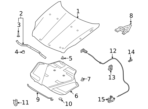 HOOD & COMPONENTS for 2003 INFINITI G35 #1