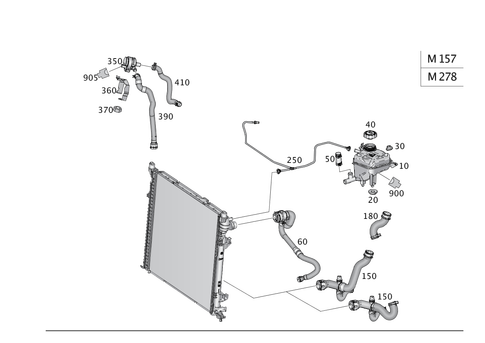 Expansion Reservoir, Mount and Hoses for 2014 Mercedes-Benz ML63 AMG #0