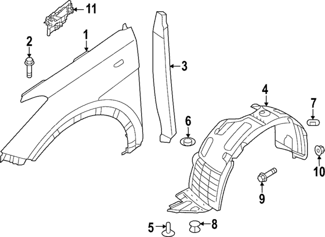 868124Z500 - : Fender Liner for Hyundai Image