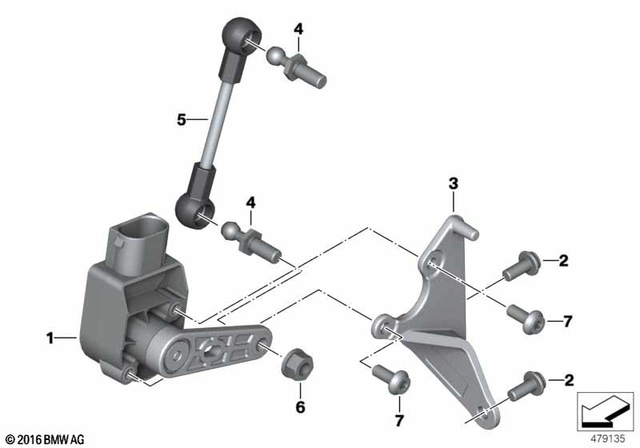 37146870000 - Rear Axle, Rear-Wheel Drive, Suspension: Level Sensor -  for BMW-Motorrad Image
