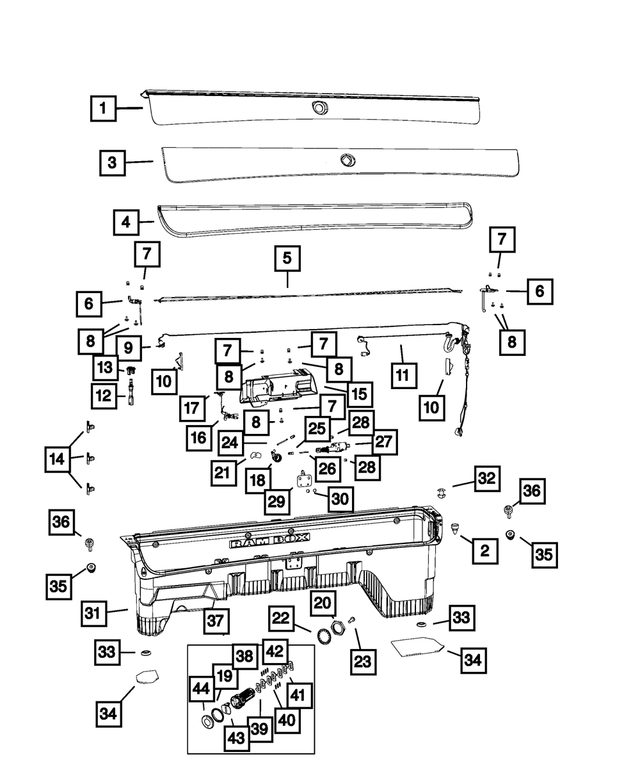 68206698AB - Body Sheet Metal Except Doors: Storage Bin Door, Right for Mopar Image image