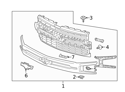 Grille & Components for 2021 Chevrolet Silverado 1500 #0