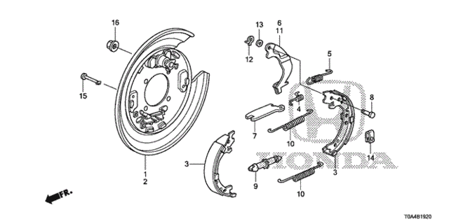 Parking Brake Shoe for 2016 Honda CR-V #0