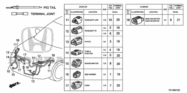 Electrical Connector (FR.) for 2012 Honda Accord #0